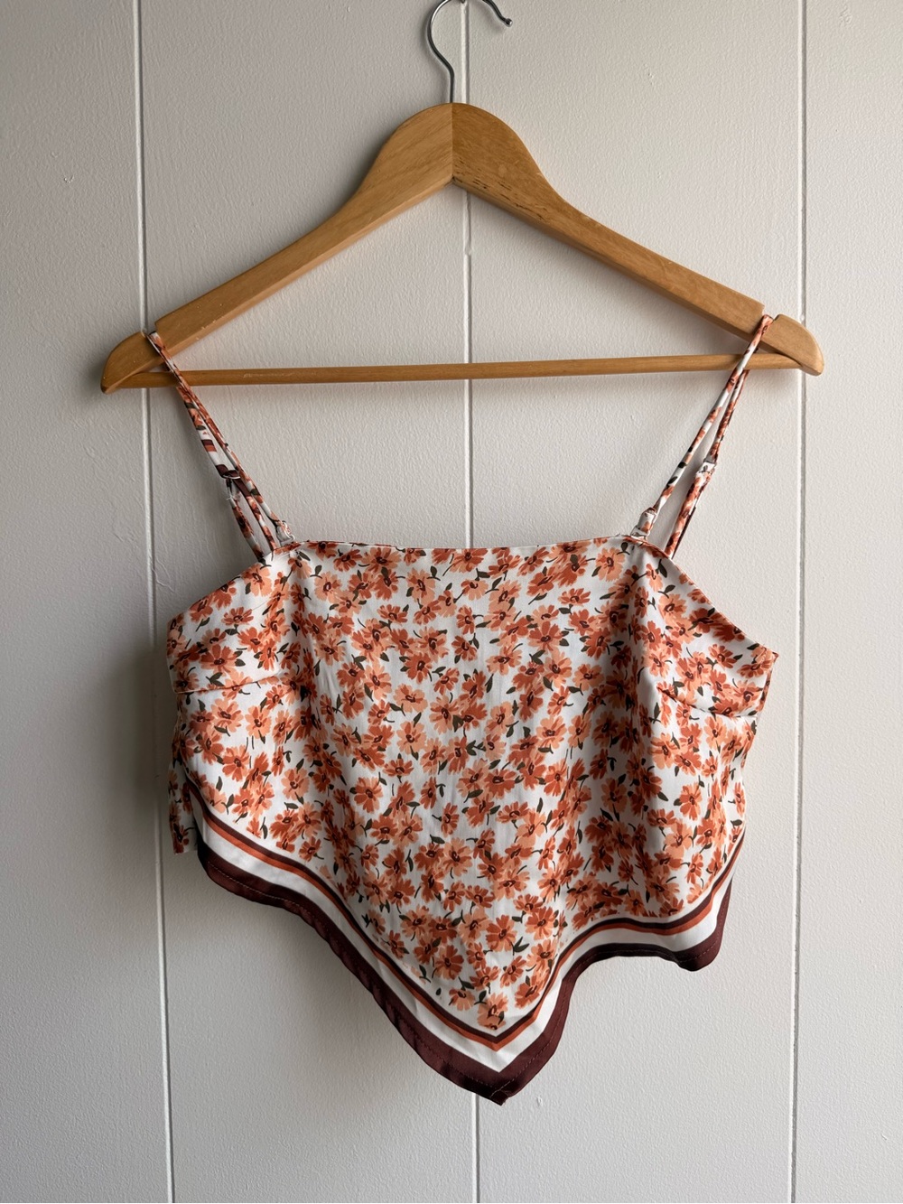 Garage Orange Floral Handkerchief Cami